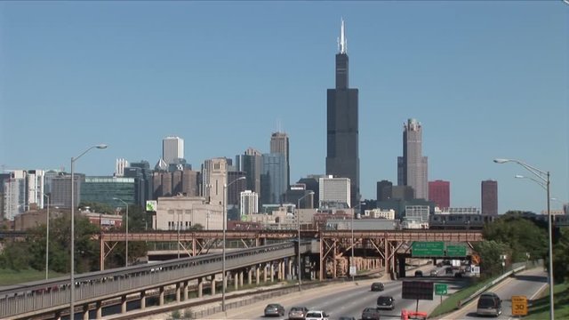Wide shot of Chicago City United States