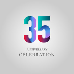 35 Year Anniversary Celebration Vector Template Design Illustration