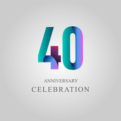 40 Year Anniversary Celebration Vector Template Design Illustration
