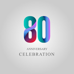 80 Year Anniversary Celebration Vector Template Design Illustration