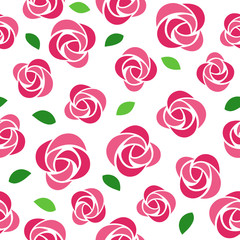 Seamless pattern of roses red