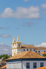 Fototapeta na wymiar Casarão e Igreja Matriz da cidade de Santa Luzia, Região Metropolitana de Belo Horizonte