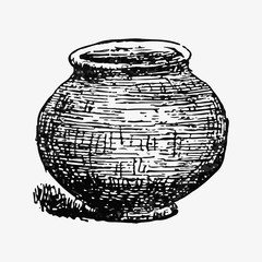 Antique clay pottery