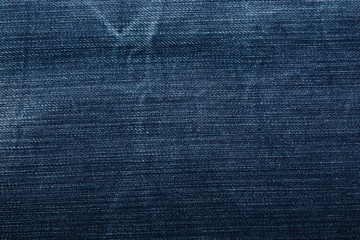 Shabby denim texture for background. Blue jeans 