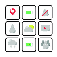 set of flat icons