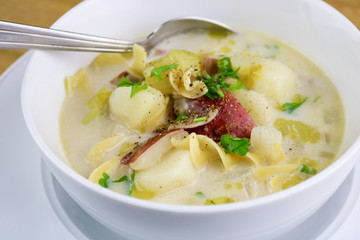 Potato Soup with Egg Noodles