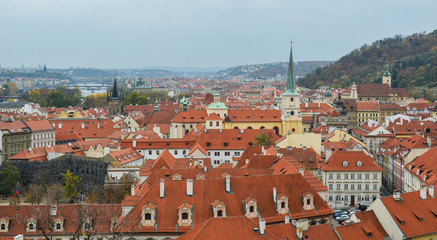 Fototapeta na wymiar Aerial view of Old Praha, Czech