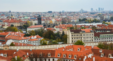 Naklejka na ściany i meble Aerial view of Old Praha, Czech