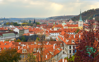 Aerial view of Old Praha, Czech