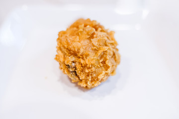 Fried chicken wings isolated on white background.
