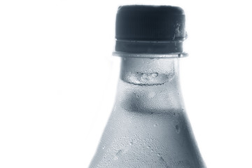Cold water on plastic bottle