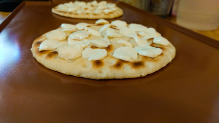 Flat bread and mozzarella  