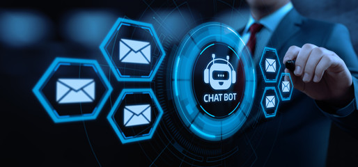 Chat bot Robot Online Chatting Communication Business Internet Technology Concept