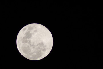 Super snow full moon in the dark night