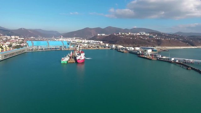 Industrial coastal city of Tuapse, Russia.