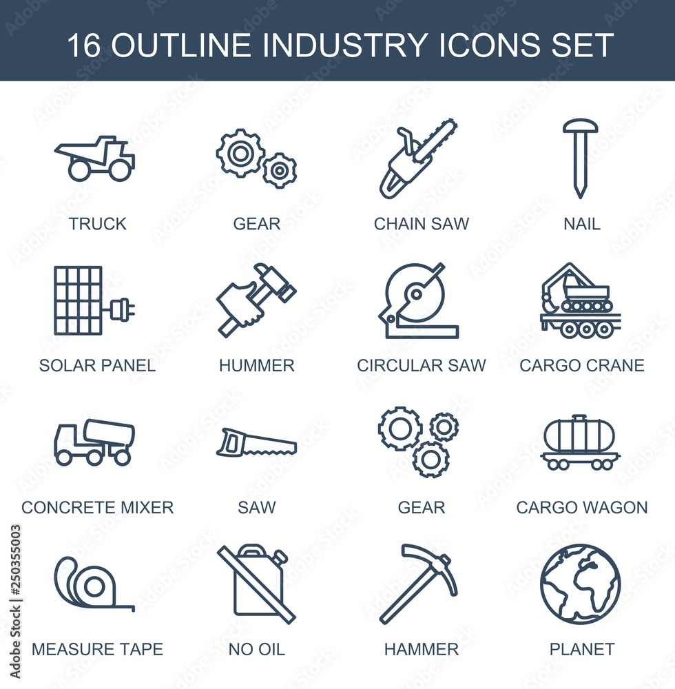 Sticker 16 industry icons