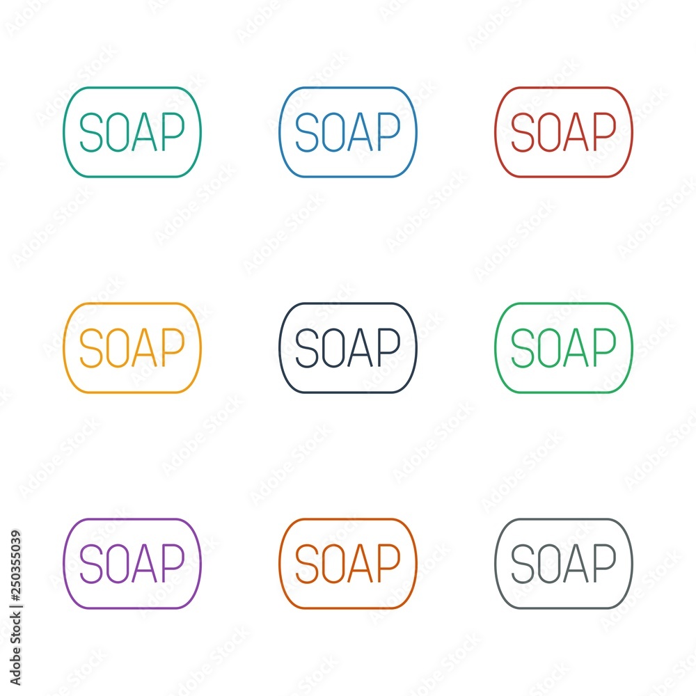 Poster soap for web and mobile icon white background