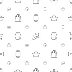 shopping icons pattern seamless white background