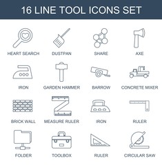 16 tool icons