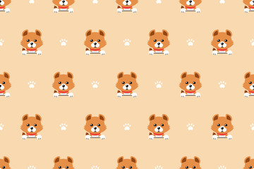 Cartoon character cute dog seamless pattern background for design.
