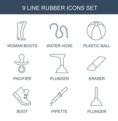9 rubber icons