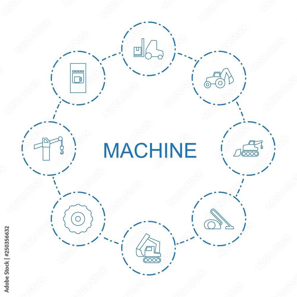 Wall mural machine icons