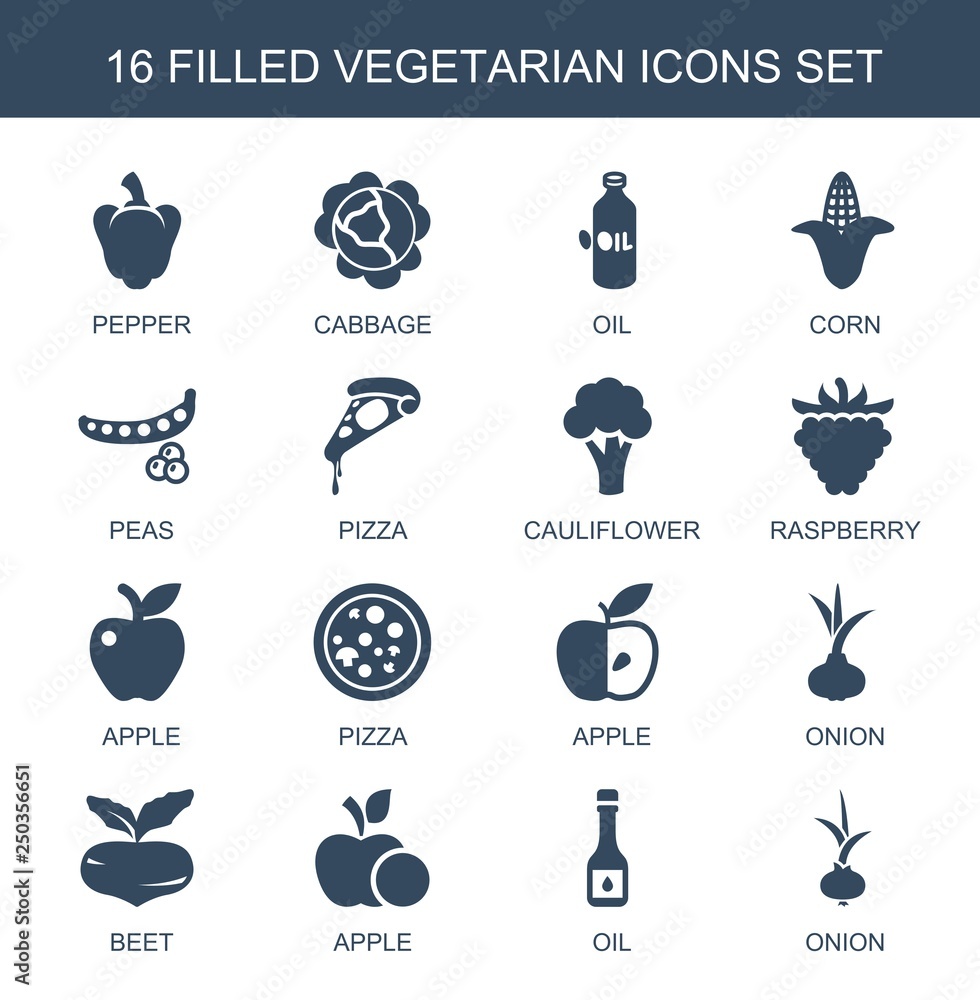 Poster 16 vegetarian icons - Posters