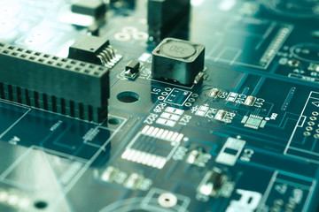 Fototapeta na wymiar Modern integrated circuit designed for surface mounting