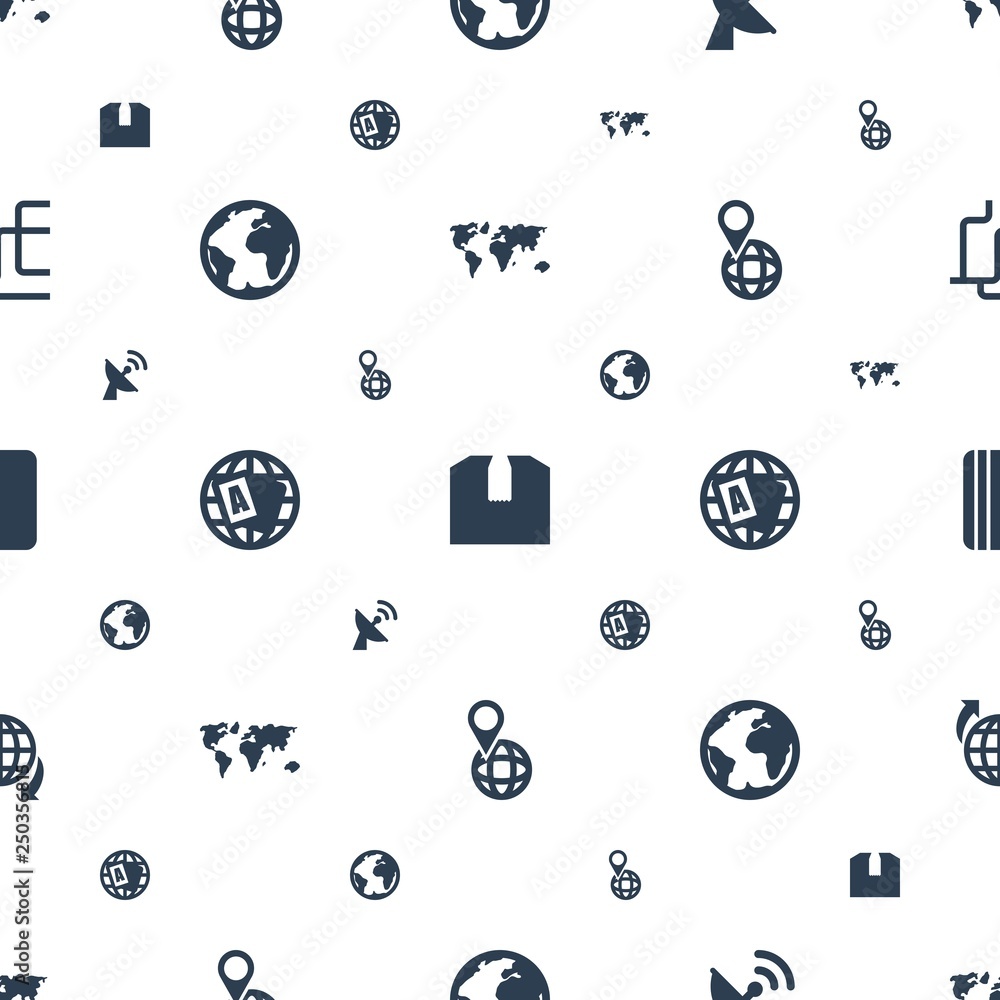 Poster global icons pattern seamless white background