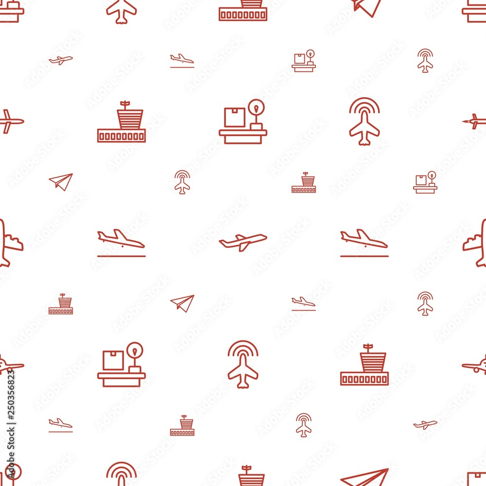 Poster airplane icons pattern seamless white background