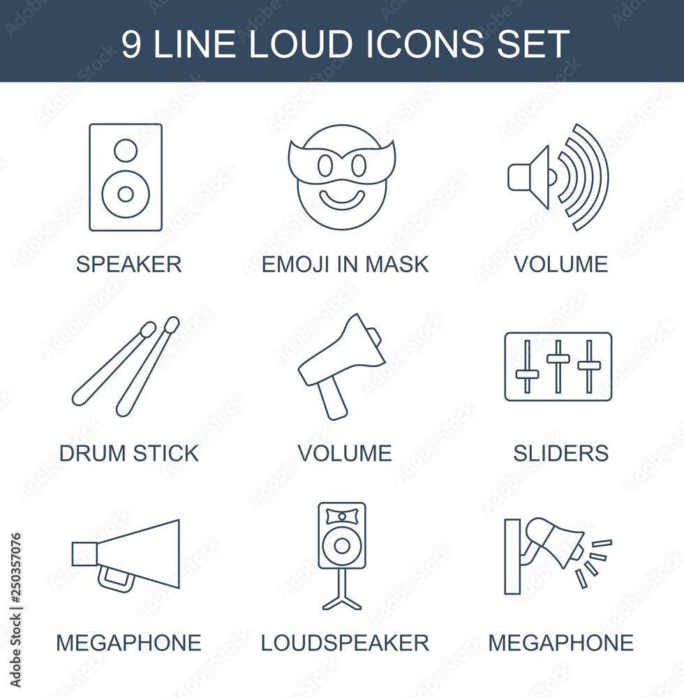 Sticker 9 loud icons