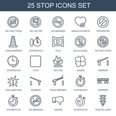 25 stop icons
