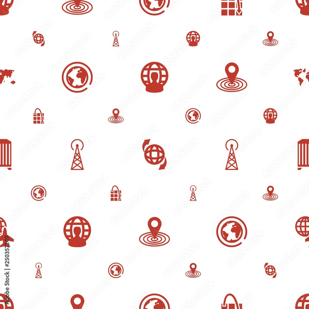 Poster global icons pattern seamless white background