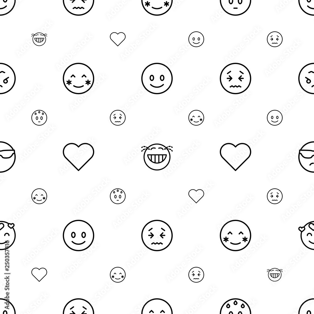 Wall mural emotion icons pattern seamless white background