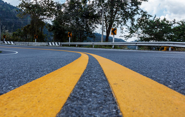 Yellow line on the street