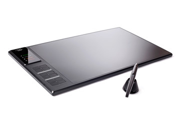 Wireless Graphic Tablets with Pen on a white background