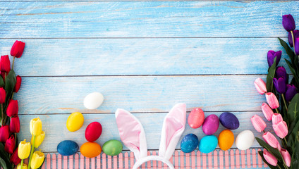 Happy Easter Day and spring background