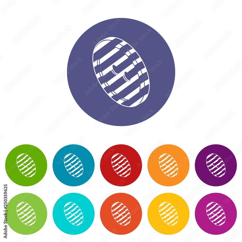 Poster black and white clothes button icons color set vector for any web design on white background