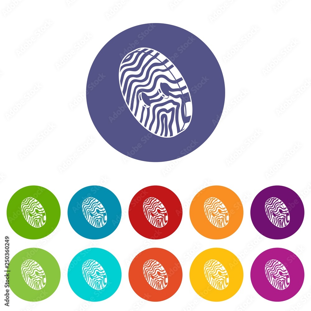 Aufkleber abstract linear clothes button icons color set vector for any web design on white background