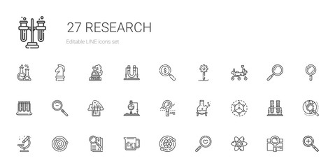 research icons set
