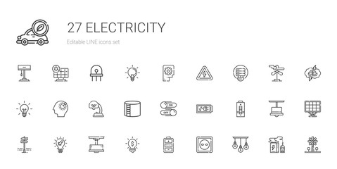 electricity icons set