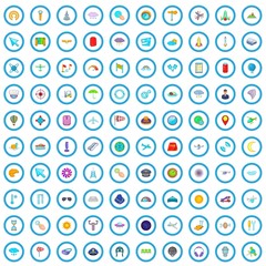 100 aviation icons set in cartoon style for any design vector illustration