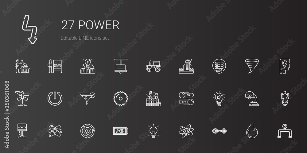 Sticker power icons set