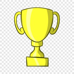 Trophy icon in cartoon style isolated on background for any web design 