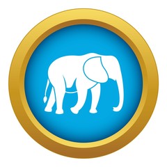 Wild elephant icon blue vector isolated on white background for any design