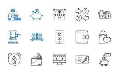 currency icons set