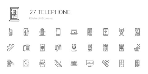 telephone icons set