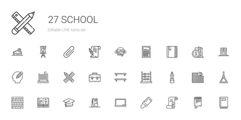 school icons set