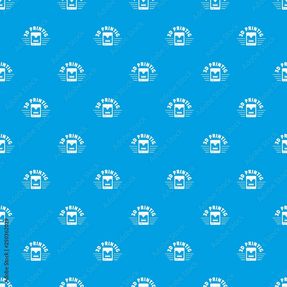 Poster 3d printing pattern vector seamless blue repeat for any use