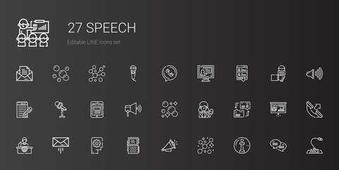 speech icons set